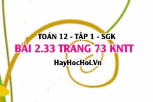 Bài 2.33 trang 73 Toán 12 tập 1 Kết nối tri thức